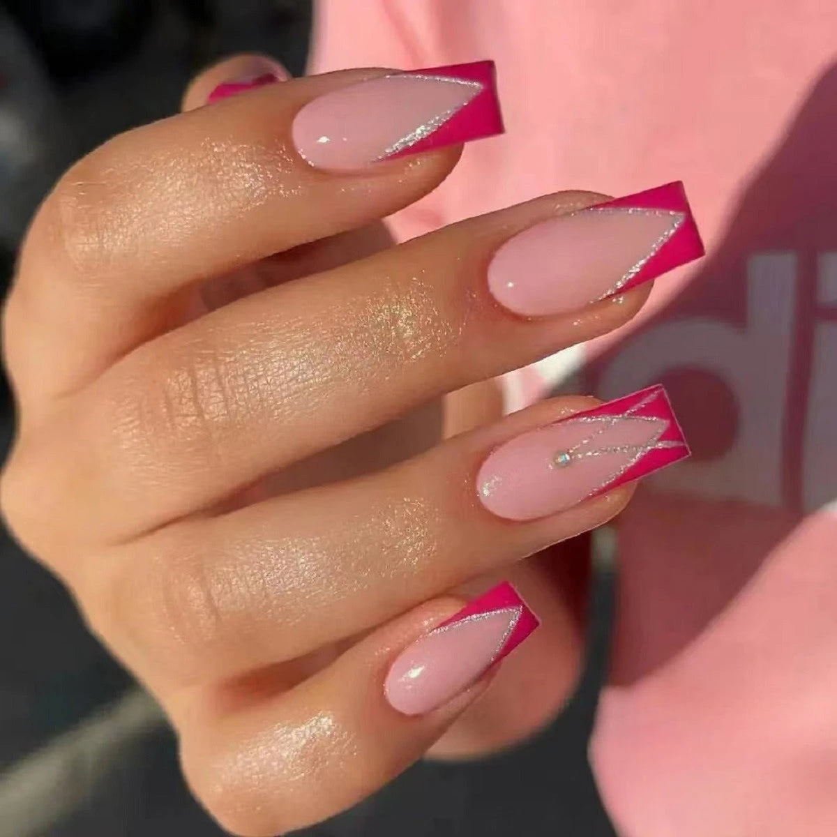 24Pcs French Tip Handmade Press On Nails Minimalist Solid Color Fake Nails Medium Square Full Cover Press On Nail Tips With Glue Ma boutique