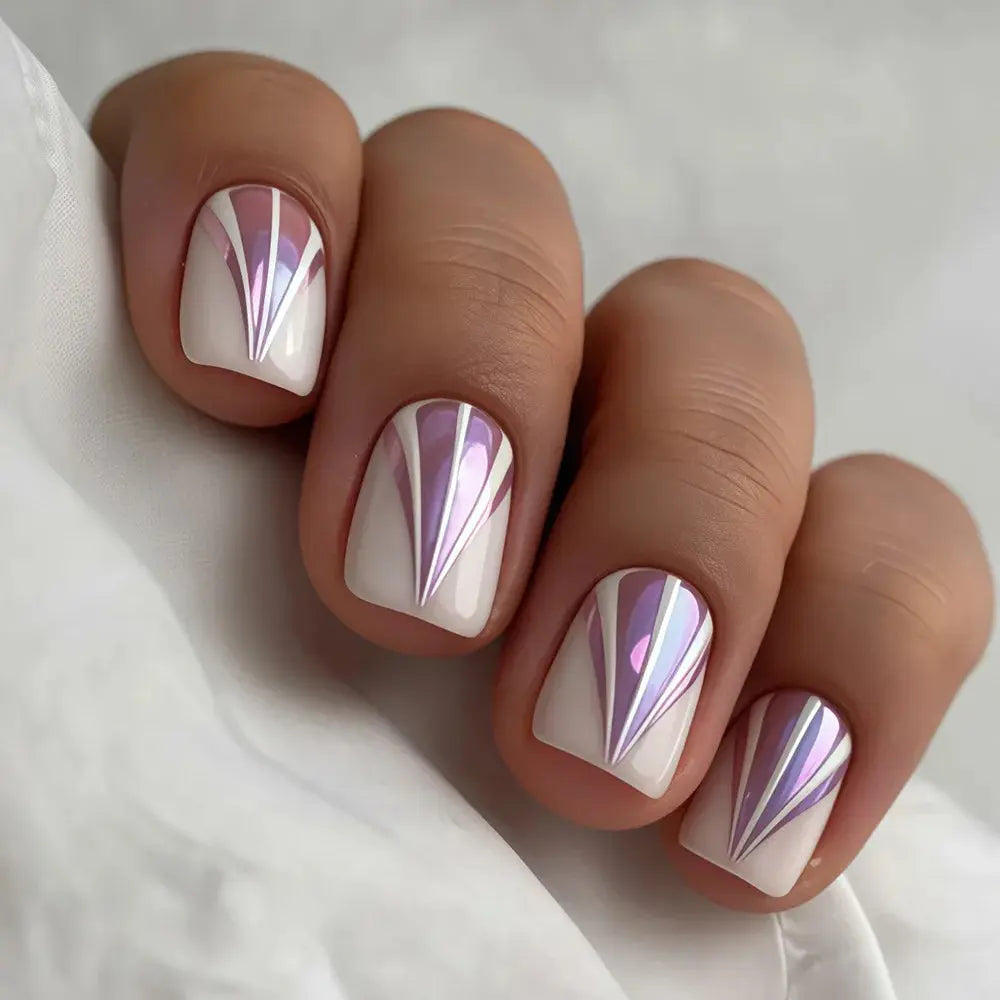 24Pcs French Tip Handmade Press On Nails Minimalist Solid Color Fake Nails Medium Square Full Cover Press On Nail Tips With Glue Ma boutique