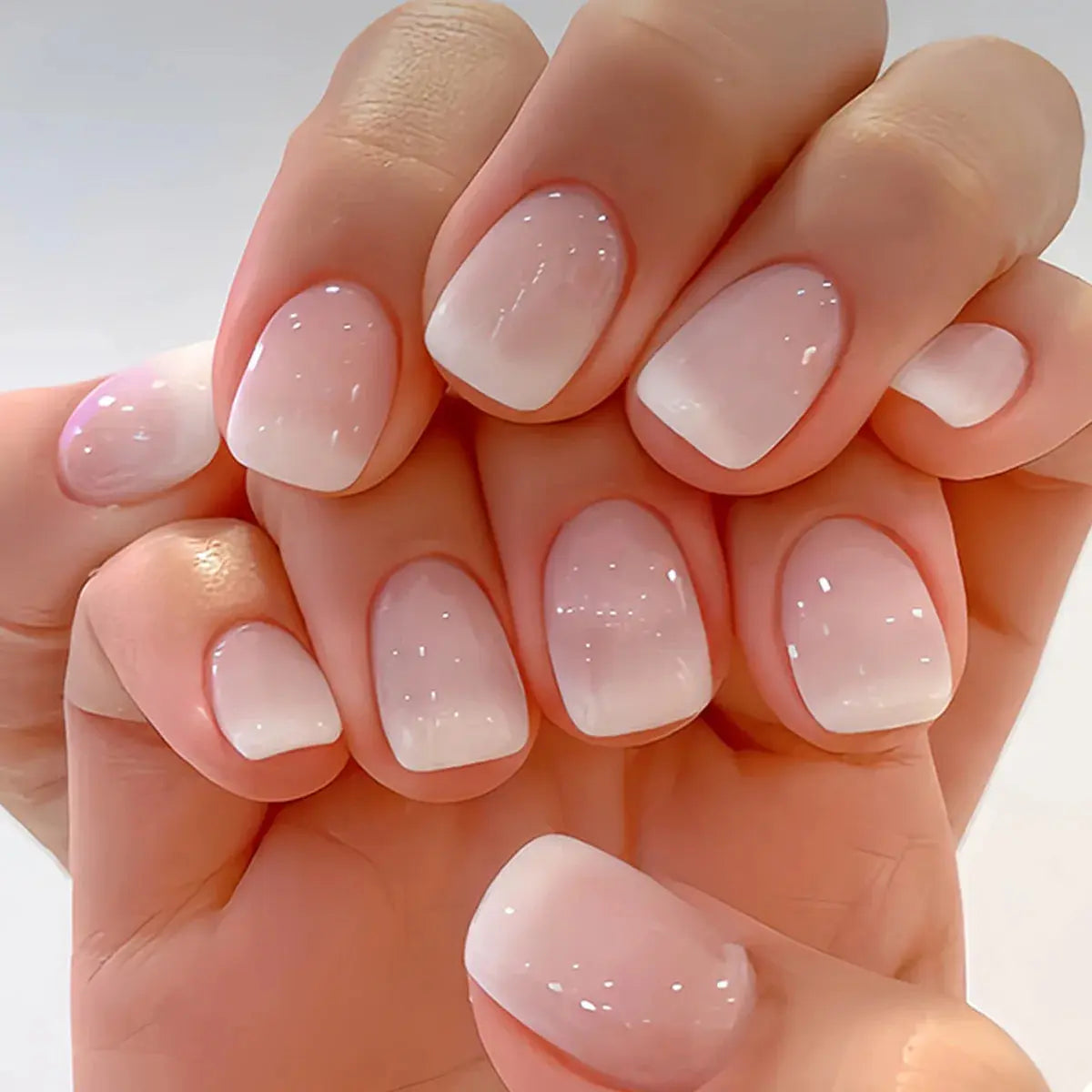 24Pcs French Tip Handmade Press On Nails Minimalist Solid Color Fake Nails Medium Square Full Cover Press On Nail Tips With Glue Ma boutique